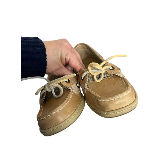 Sperry Top-Sider Boat Shoes Beige Leather 7M Nautical Classic Coastal Preppy - Picture 5 of 9